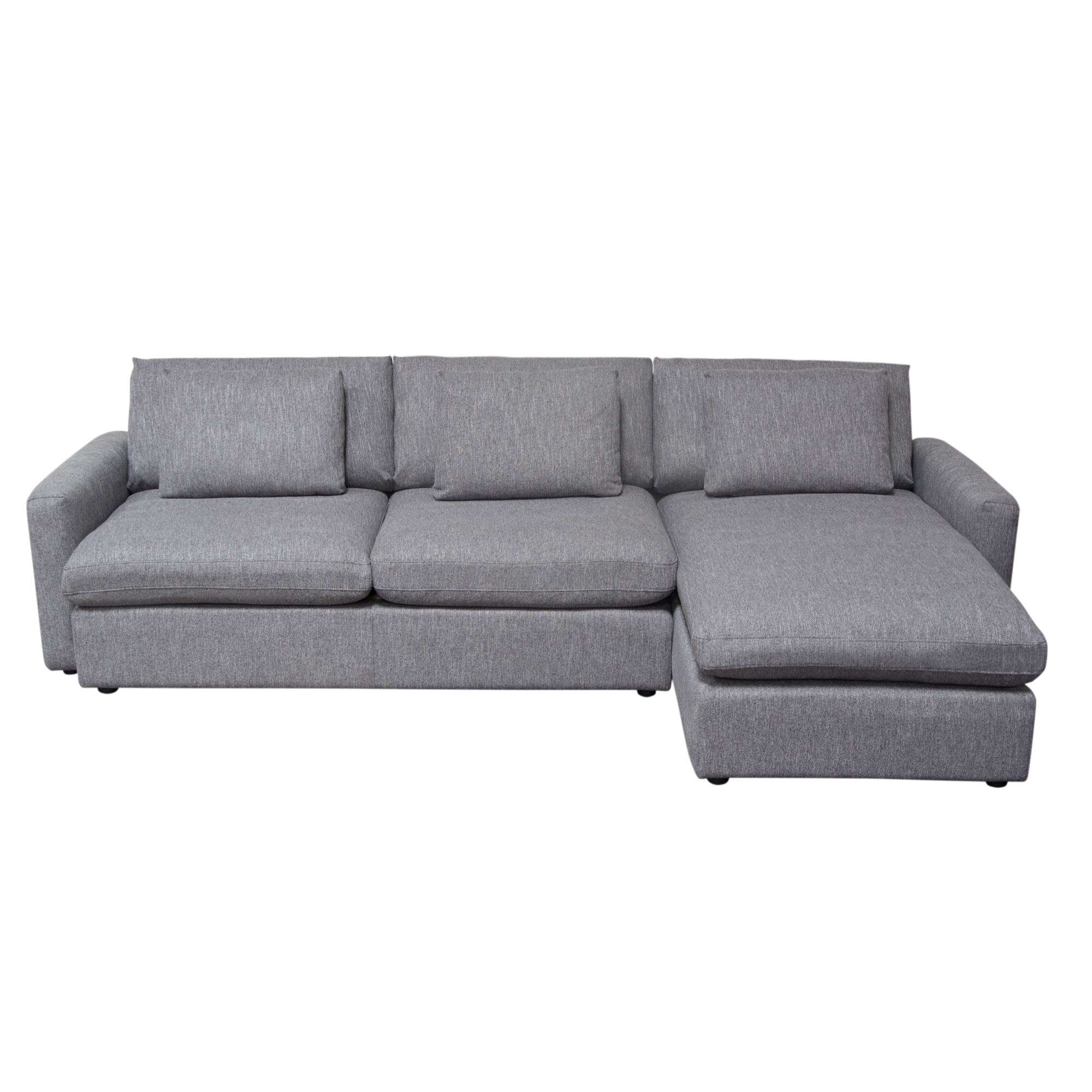 Arcadia 2PC Reversible Chaise Sectional w/ Feather Down Seating in Grey Fabric by Diamond Sofa - Decorian Group