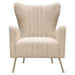 Ava Chair in Sand Linen Fabric w/ Gold Leg by Diamond Sofa - Decorian Group