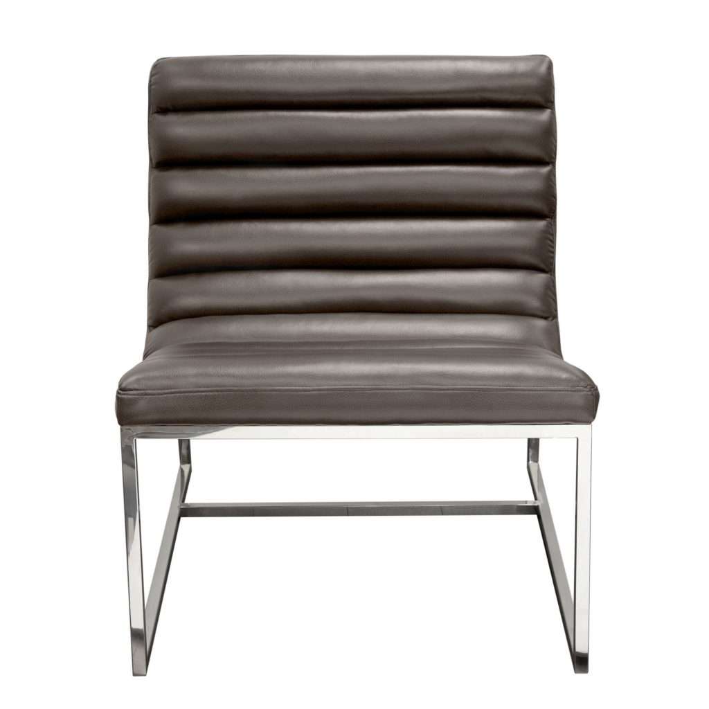 Bardot Lounge Chair w/ Stainless Steel Frame - Elephant Grey by Diamond Sofa - Decorian Group