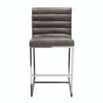 Bardot Counter Height Chair w/ Stainless Steel Frame - Elephant Grey by Diamond Sofa - Decorian Group