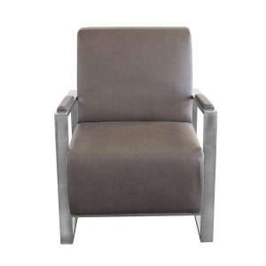 Century Accent Chair w/ Stainless Steel Frame - Elephant Grey by Diamond Sofa - Decorian Group