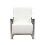 Century Accent Chair w/ Stainless Steel Frame - White by Diamond Sofa - Decorian Group