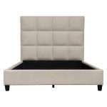 Devon Grid Tufted Eastern King Bed in Sand Fabric by Diamond Sofa - Decorian Group