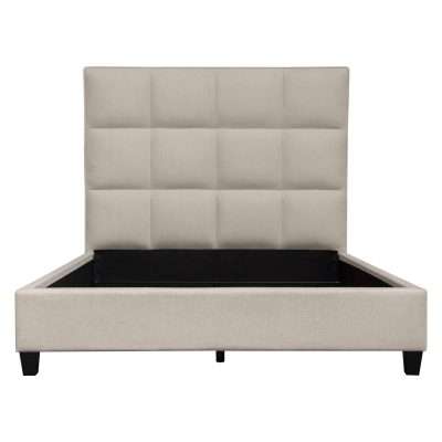 Devon Grid Tufted Queen Bed in Sand Fabric by Diamond Sofa - Decorian Group