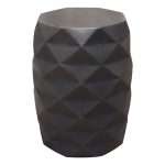 Fig Solid Mango Wood Accent Table in Grey Finish w/ Geometric Motif by Diamond Sofa - Decorian Group
