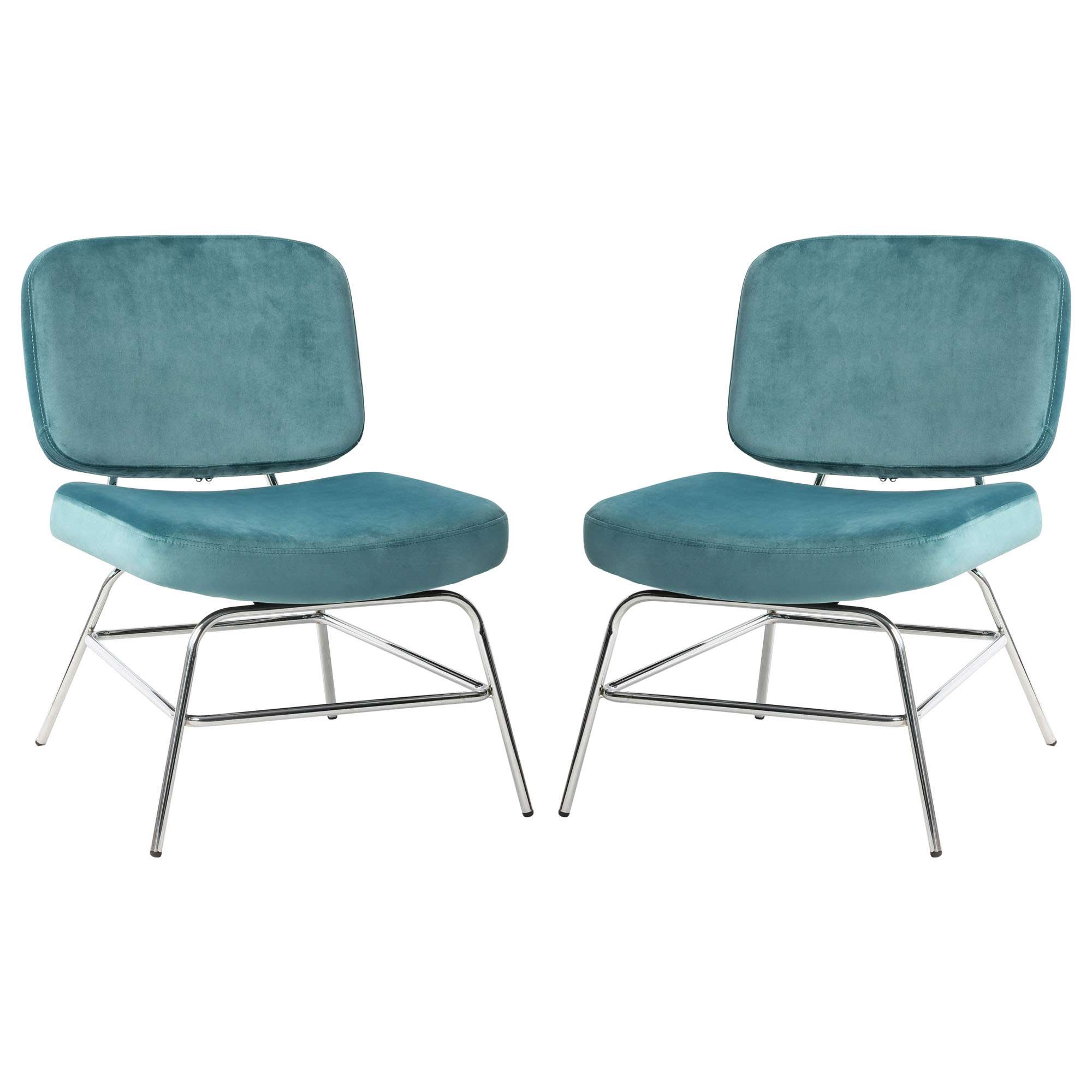 Hanna Set of (2) Accent Chairs in French Blue Velvet by Diamond Sofa - Decorian Group
