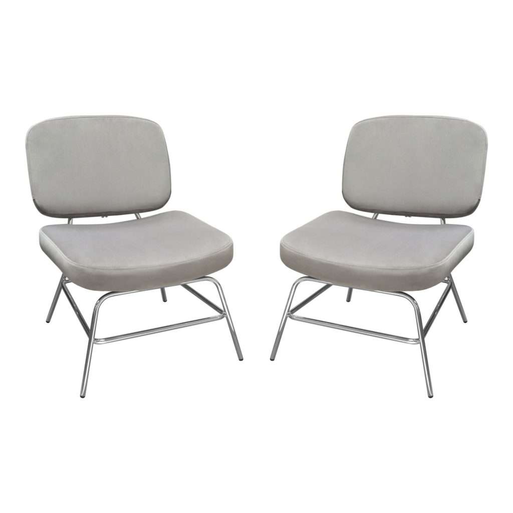 Hanna Set of (2) Accent Chairs in Grey Velvet by Diamond Sofa - Decorian Group