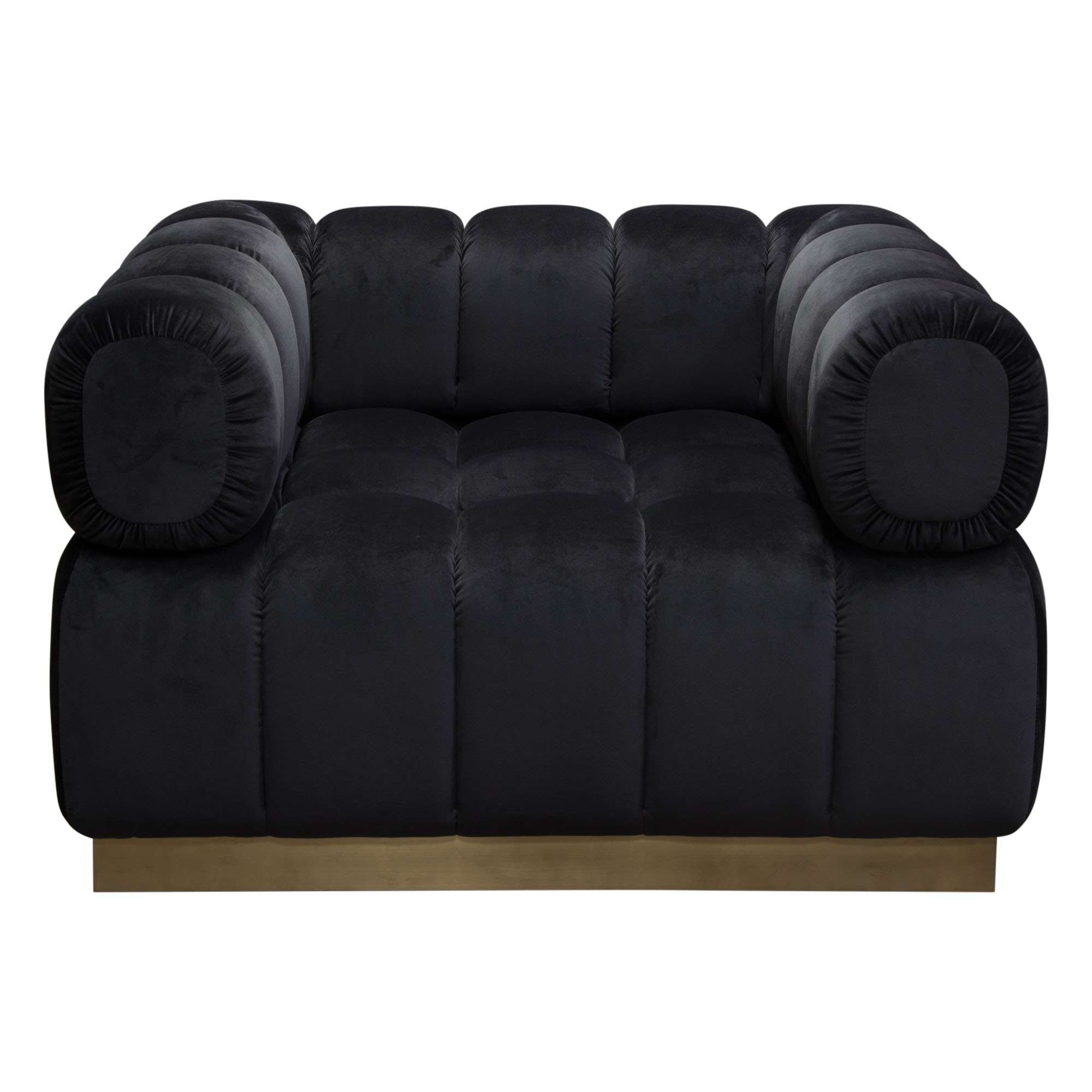 Image Low Profile Chair in Black Velvet w/ Brushed Gold Base by Diamond Sofa - Decorian Group