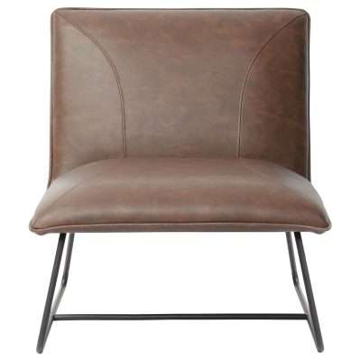 Jordan Armless Accent Chair in Chocolate Leatherette by Diamond Sofa - Decorian Group