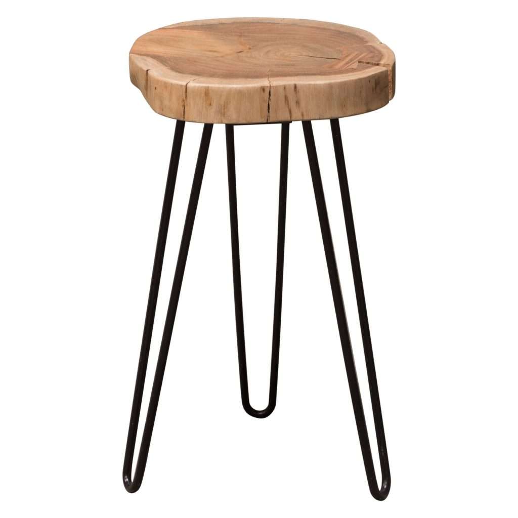 Joss Natural Acacia One of a Kind Live Edge Accent Table w/ Black Hairpin Legs