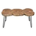 Joss Natural Acacia One of a Kind Live Edge Rectangle Cocktail Table w/ Black Hairpin Legs by Diamond Sofa - Decorian Group