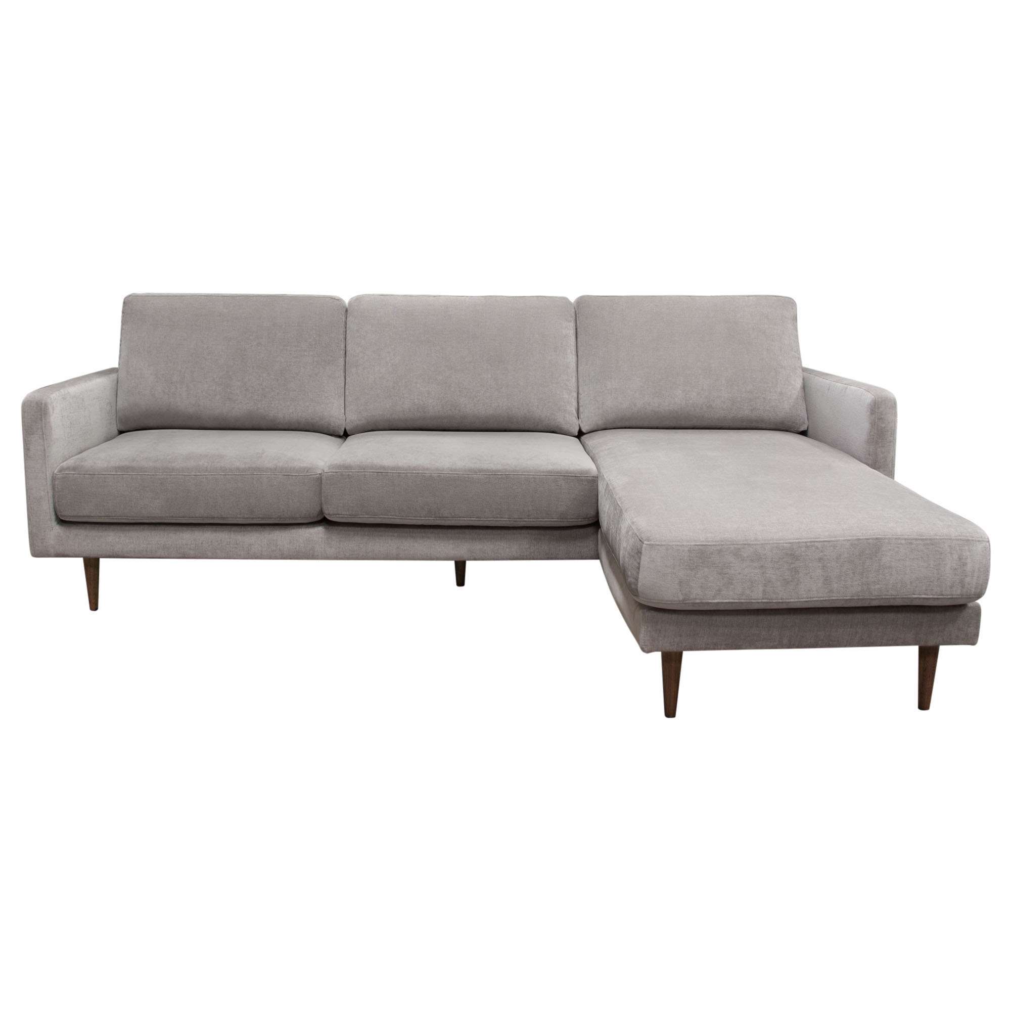 Kelsey Reversible Chaise Sectional in Grey Fabric by Diamond Sofa - Decorian Group