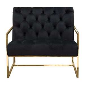 Luxe Accent Chair in Black Tufted Velvet Fabric by Diamond Sofa - Decorian Group