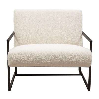 Luxe Accent Chair in Bone Boucle Textured Fabric by Diamond Sofa - Decorian Group