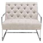 Luxe Accent Chair in Light Tweed Tufted Fabric by Diamond Sofa - Decorian Group