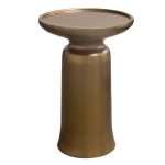 Mesa Round Pedestal Accent Table w/ Casted Aluminum Base in Gold Finish by Diamond Sofa - Decorian Group