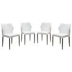 Milo 4-Pack Dining Chairs in White Diamond Tufted Leatherette by Diamond Sofa - Decorian Group