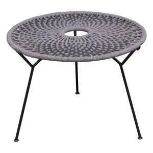 Pablo Accent Table in Black/Grey Rope w/ Black Metal Frame by Diamond Sofa - Decorian Group