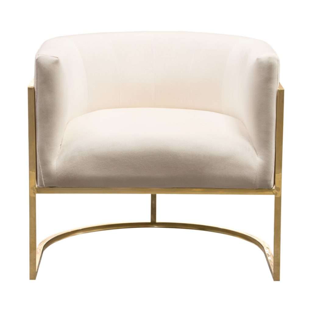 Pandora Accent Chair in Cream Velvet by Diamond Sofa - Decorian Group