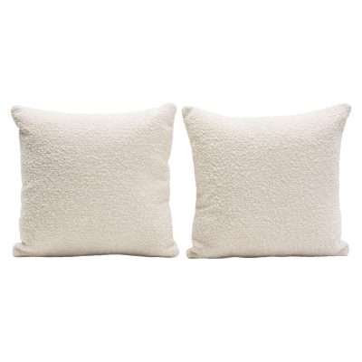 Set of (2) 16" Square Accent Pillows in Bone Boucle Textured Fabric by Diamond Sofa - Decorian Group