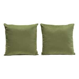 Set of (2) 16" Square Accent Pillows in Sage Green Velvet by Diamond Sofa - Decorian Group