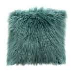 18" Square Accent Pillow in Teal Dual-Sided Faux Fur by Diamond Sofa - Decorian Group