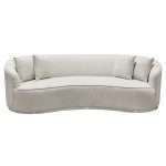 Raven Sofa in Light Cream Fabric w/ Brushed Silver Accent Trim by Diamond Sofa - Decorian Group