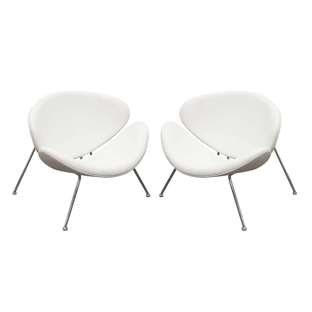 Set of (2) Roxy White Accent Chair
