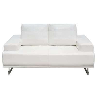 Russo Loveseat w/ Adjustable Seat Backs in White Air Leather by Diamond Sofa - Decorian Group