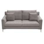 Seattle Loose Back Loveseat in Grey Polyester Fabric w/ Polished Silver Metal Leg by Diamond Sofa - Decorian Group