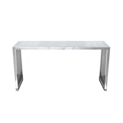 SOHO Rectangular Stainless Steel Console Table w/ Clear