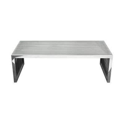 SOHO Rectangular Stainless Steel Cocktail Table w/ Clear