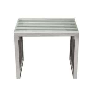 SOHO Rectangular Stainless Steel End Table w/ Clear