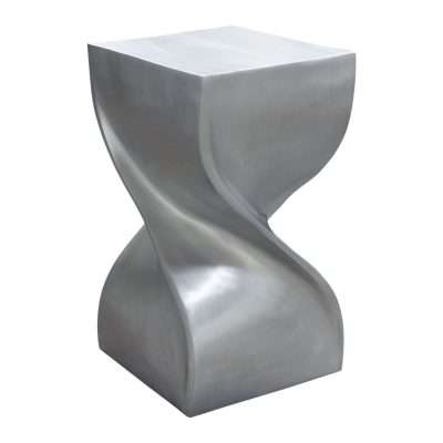 Spire Square Accent Table in Casted Aluminum in Nickel Finish by Diamond Sofa - Decorian Group