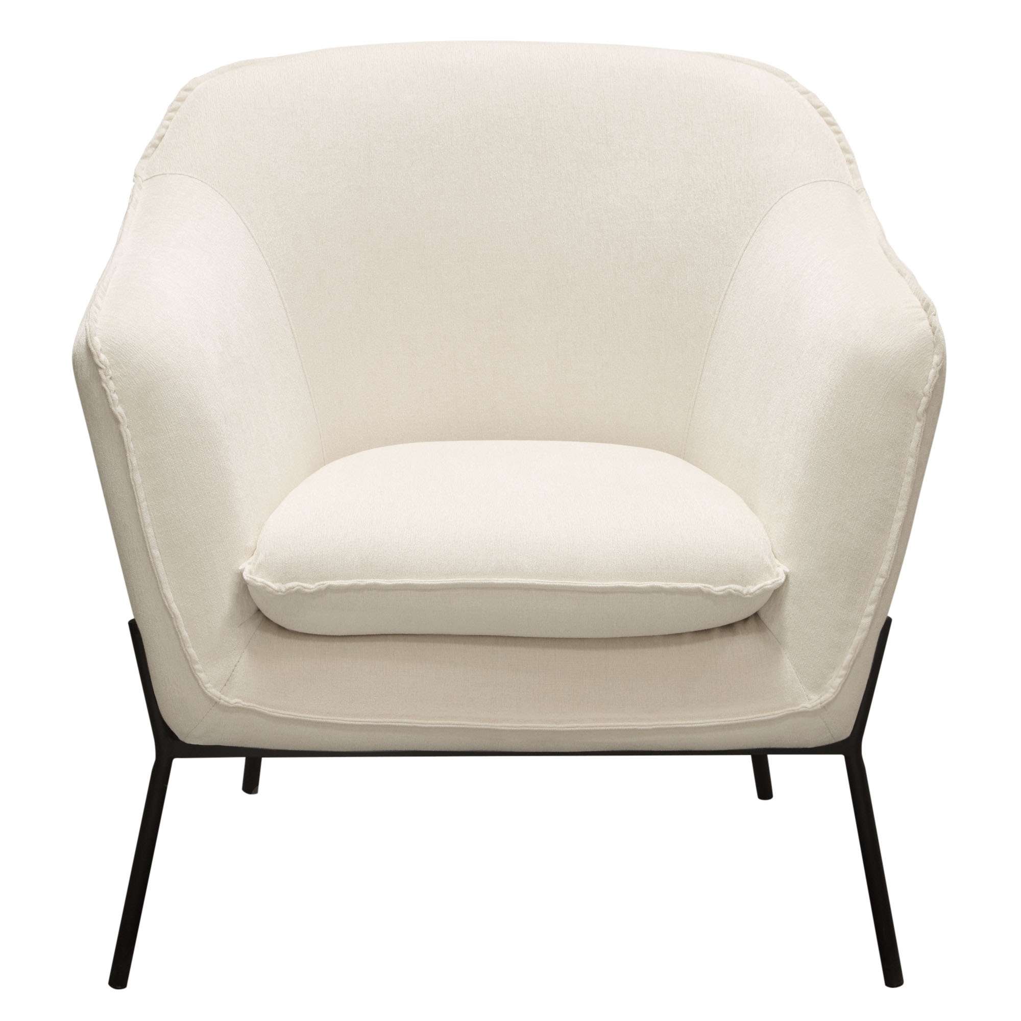 Status Accent Chair in Cream Fabric by Diamond Sofa - Decorian Group