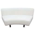Vesper Curved Armless Sofa in Faux White Shearling w/ Black Wood Leg Base by Diamond Sofa - Decorian Group