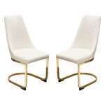Vogue Set of (2) Dining Chairs in Cream Velvet by Diamond Sofa - Decorian Group