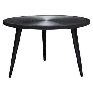 Vortex Round Cocktail Table in Solid Mango Wood Top in Black Finish & Iron Legs by Diamond Sofa - Decorian Group